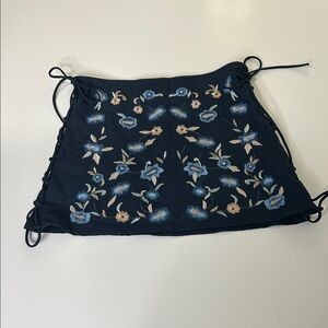 Magnolia Navy Floral Embroidered Skirt